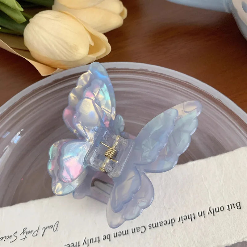 New Fairy Acetate Butterfly Claw Clip Female Elegant Colorful Bow Crab Shark Hair Clips Hairpins For Women Girl Hair Accessories