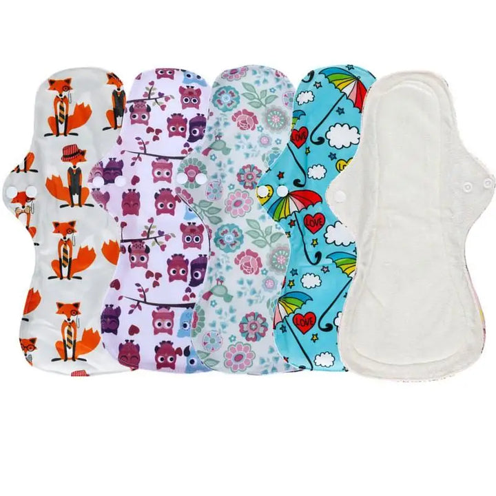 Organic Bamboo Heavy Flow Cloth Sanitary Menstrual Pads Sets