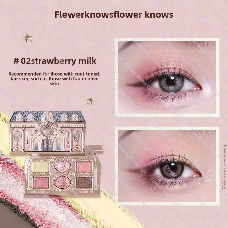 Flower Knows Little Angel Nine Color Eyeshadow Matte Fine Sparkle Pearl Comprehensive Palette