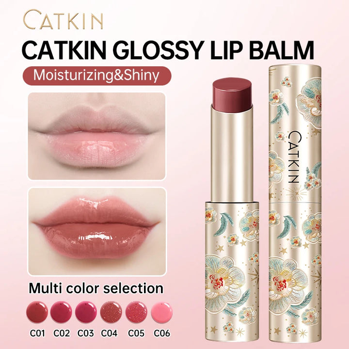 CATKIN GLOSSY LIP BALM Hydrating Lip Stick Lip Tint Lipstick Long Lasting 12H Hydration Moisturize, Protect & Soothe Dry Lips