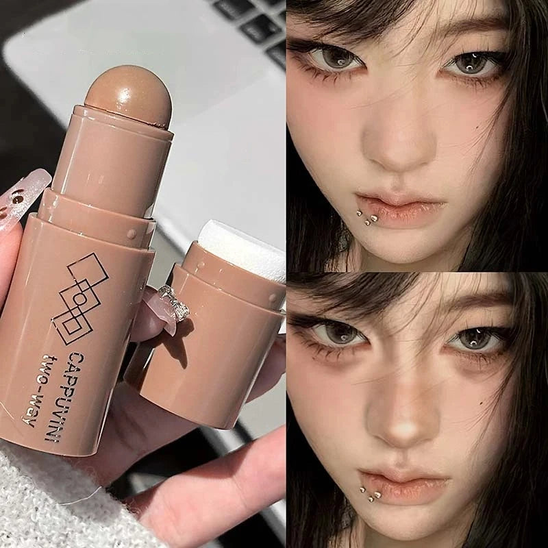 Face Contour Bronzer Stick Moisturizing Silky Three-dimensional Contour Pen Natural Matte Gray Brown Nose Shadow Makeup Contour