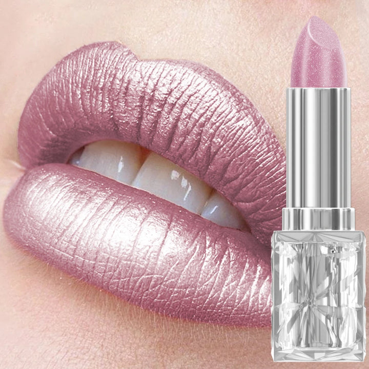 7 Colors Pearlescent Pink Metallic Glitter Velvet Lipstick Waterproof Long Lasting Korean Makeup Gift Matte Shimmer Lip Tint