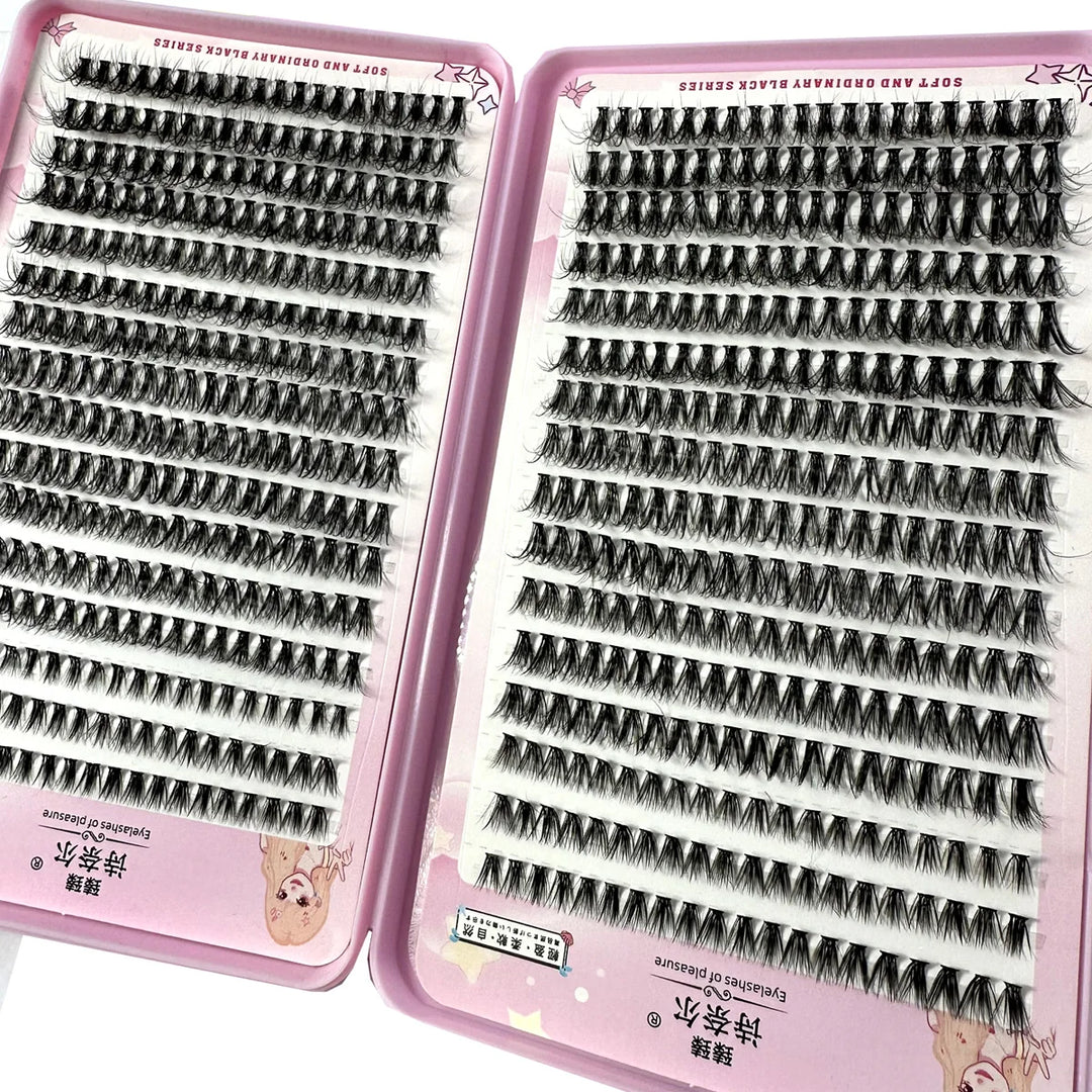 570/640pcs Individul Claster Eyeash Thick & Fluffy Extension 30D/100D Mix Length DIY Cluster Lashes