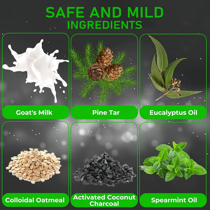 Men's Pine Tar Soap Bar Deep Cleansing Body Soap with Natural Pine Tar & Glycerin,No Phthalate,Moisturizing Exfoliating Formula