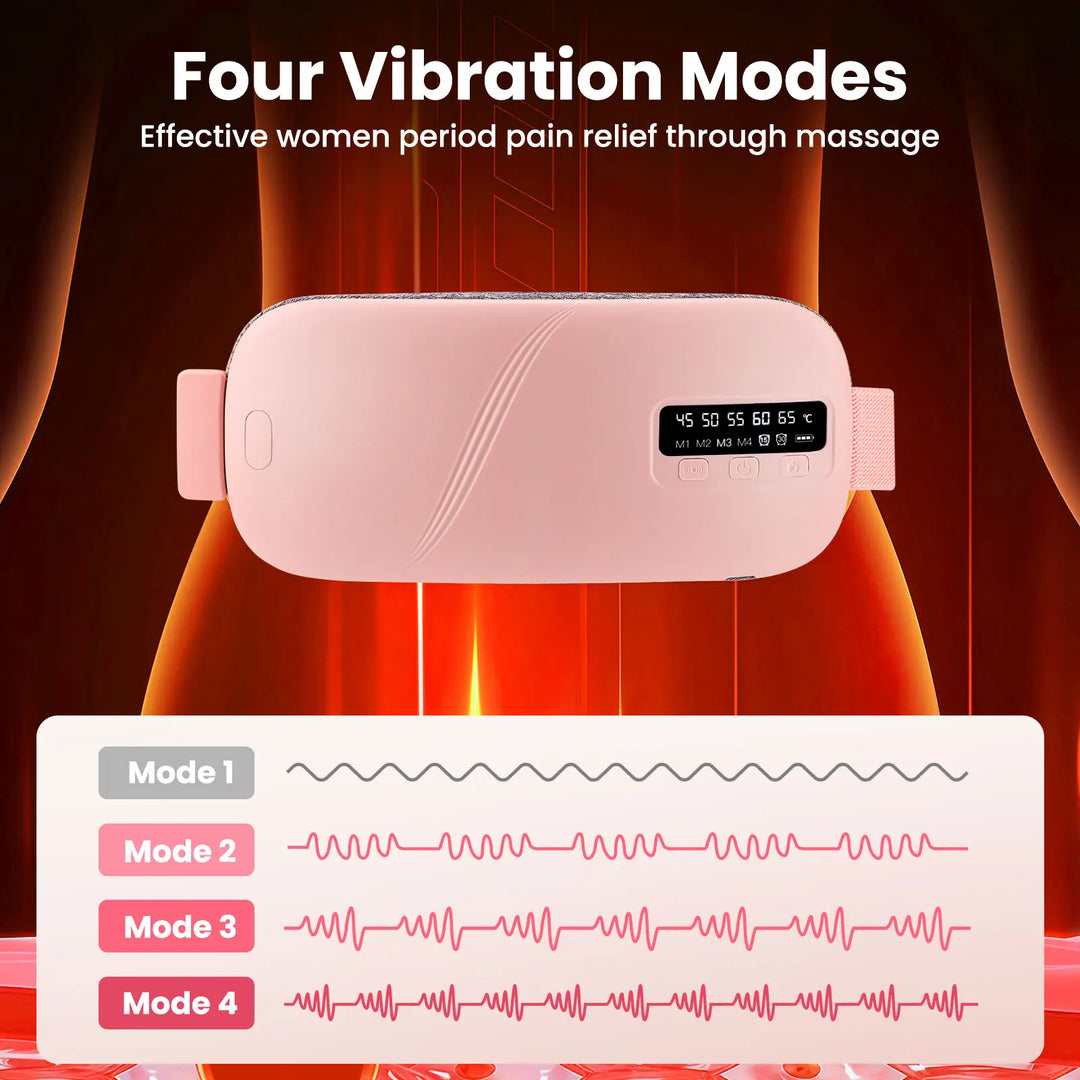 Menstrual Heating Pad Electric Cordless Abdominal Warmer Belt Vibration Massage Portable Period Care For Women Home Office