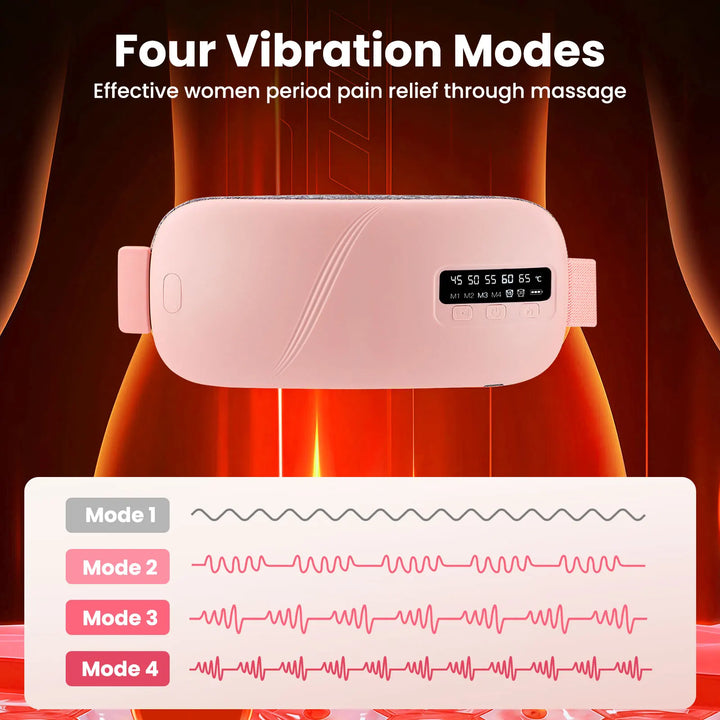 Menstrual Heating Pad Electric Cordless Abdominal Warmer Belt Vibration Massage Portable Period Care For Women Home Office