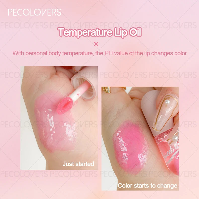 Sweet Fruity Long-Lasting Moisturizing Plump Liquid Lip Oil Fades Lip Dry Lips Temperature Color Changing Hydrating Lips