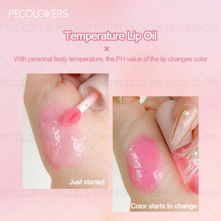 Sweet Fruity Long-Lasting Moisturizing Plump Liquid Lip Oil Fades Lip Dry Lips Temperature Color Changing Hydrating Lips