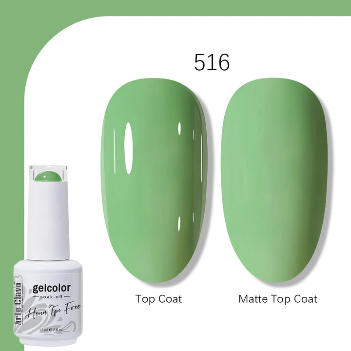 Arte Clavo Solid Color Gel Nail Polish 15ml Soak Off UV LED Gel Semi-Permanent Glitter Polish For Manicure Nail Art Salon Gel