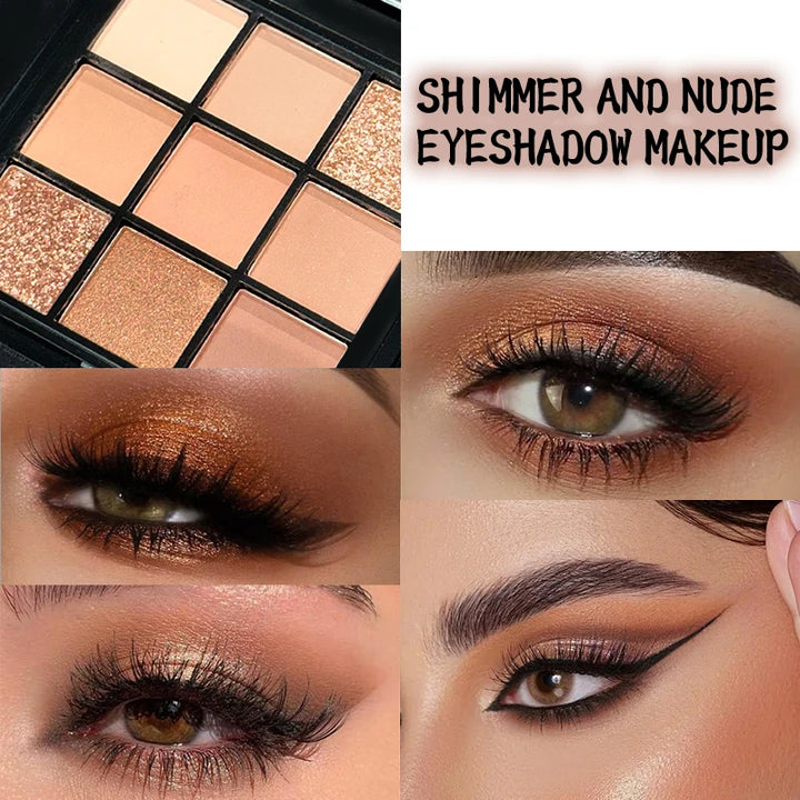 9-Grid Red Eyeshadow Palette Purple Glitter Pearlescent Matte Eye Shadow Shimmer Makeup Long Lasting Women Beauty Eye Cosmetics