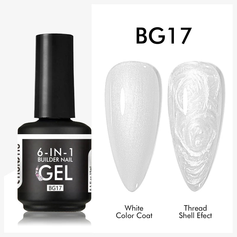 CHUNSHU 6 IN 1 Extension UV Gel Polish In A bottle Builder Nail Gel Rubber Base Coat Semi Permanent Nails Art Self-leveling 15ML