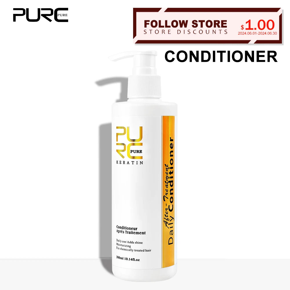 PURC Daily Conditioner Keratin Post-straightening Treatment Nourishes & Hydrates Hair Mask 300ml