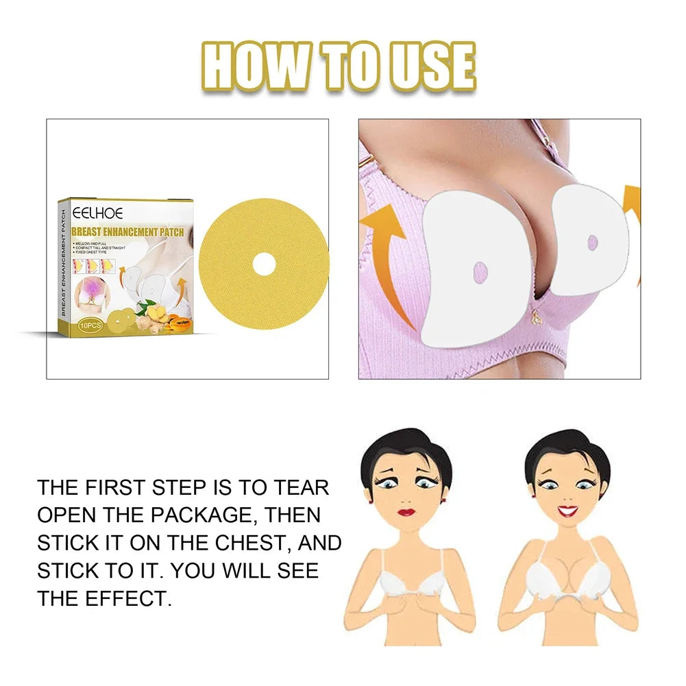 10-30pcs Breast Enhancers Pads Ginger Plant Ingredients Sexy Breast Lifting Firming Large Bust Chest Pastes Breast Patches Care