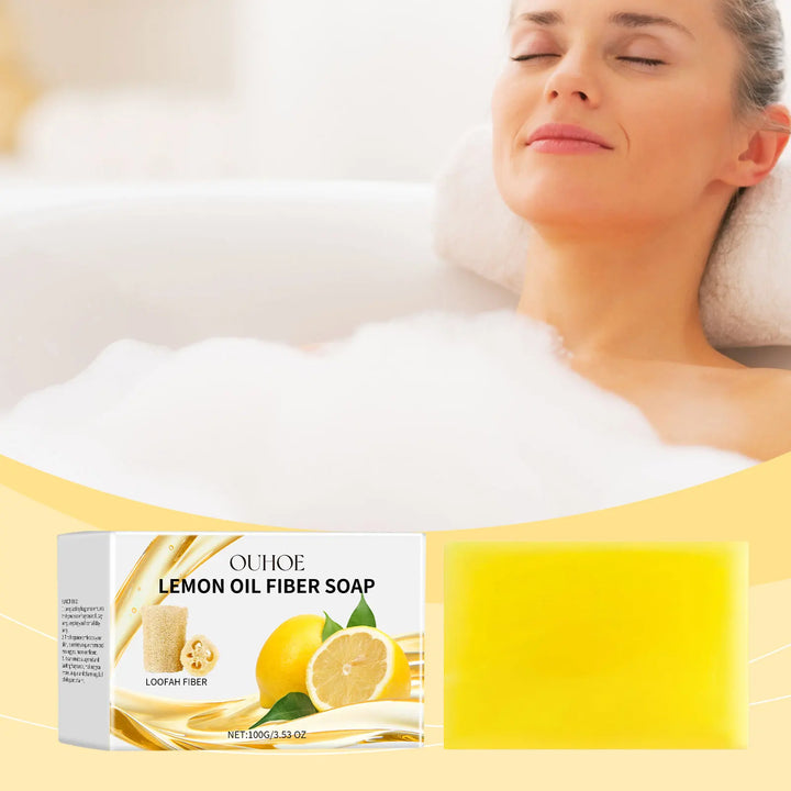 Lemon Body Cleansing Soap Oil Control Deep Cleansing Pores Anti Acne Remove Dirt Exfoliating Moisturizing Nourishing Shower Soap