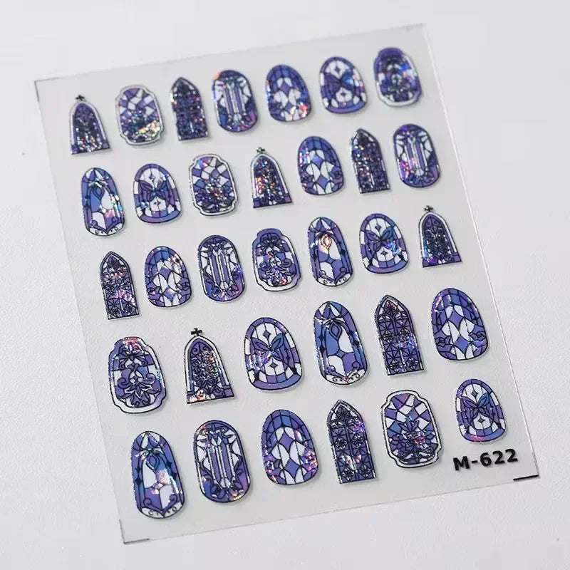 1pcs White 5D Pearl Lace Wave Lines Nail Art Stickers Elegant Exquisite Nail Decoration Decals DIY Self Adhesive Transfer Slider