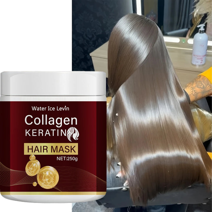 Collagen Keratin Hair Mask, Deeply Nourishes Dry and Damaged Hair, Enhances Elasticity—Rich in Moroccan Argan Oil, Deeply Moisturizes and Softens