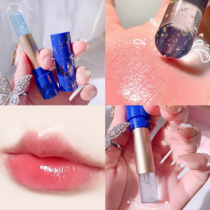 Princess Crystal Temperature Change Moisturizing Lipstick Star Brilliant Jelly Shinny Lip Balm Long-lasting Lip Oil Care Makeup