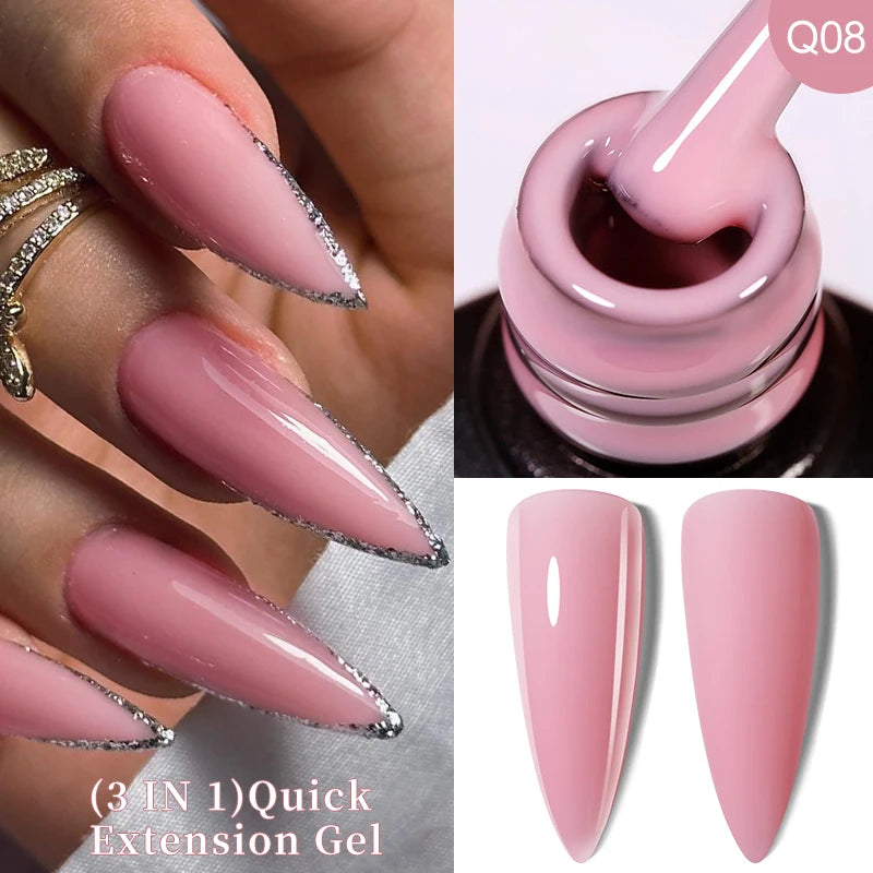 LILYCUTE 15ML Quick Extension Gel Nail Polish Nude Milk White Color Finger Prolong Acrylic Crystal Construction Hard Gel Varnish