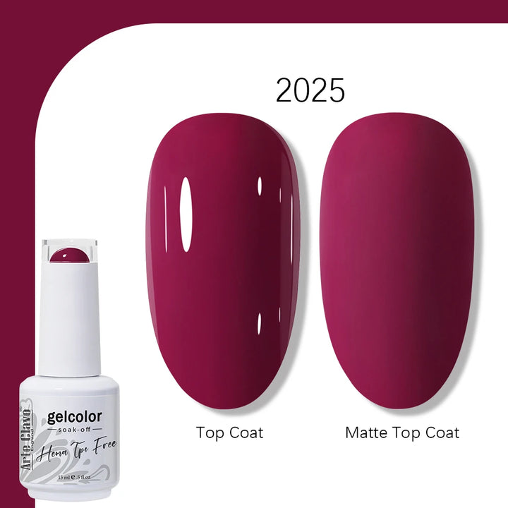 Arte Clavo Solid Color Gel Nail Polish 15ml Soak Off UV LED Gel Semi-Permanent Glitter Polish For Manicure Nail Art Salon Gel