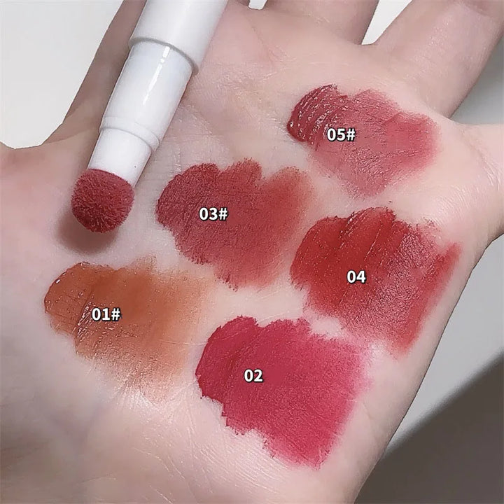 Matte Lip Mud Air Cushion Lips Cream Brick Red Lip Glaze Powder  Lipstick Pen Non-Stick Cup Female Lip Tint Korean Makeup