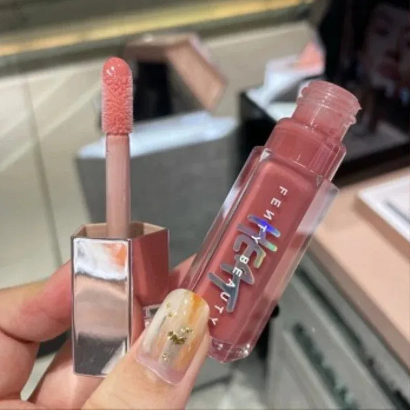Natural Three-dimensional Contour Modification Matte 3D Bubble Rose Dual Tone High Gloss Flowing Liquid Lip Gloss Moisturizing
