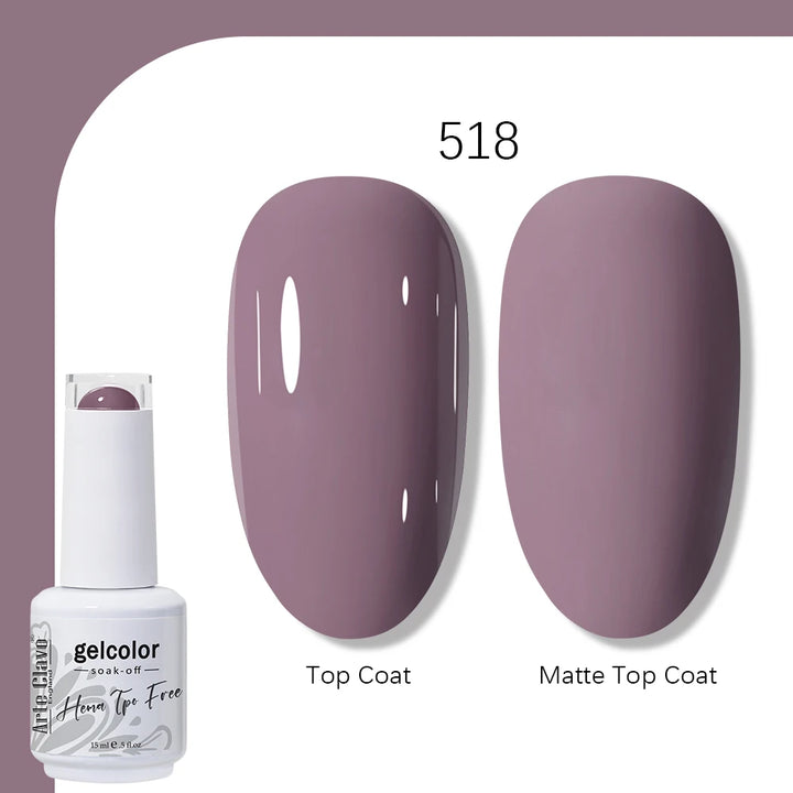 Arte Clavo Solid Color Gel Nail Polish 15ml Soak Off UV LED Gel Semi-Permanent Glitter Polish For Manicure Nail Art Salon Gel