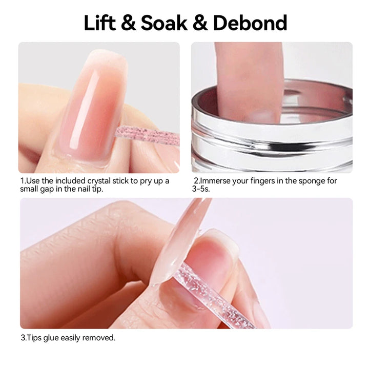 BORN PRETTY 2/3PCS 80ml Nail Debonder Glue Remover Solid Nail Tips Gel USB Hand Light Set for Fake Nail Tips Manicure Nail Tools
