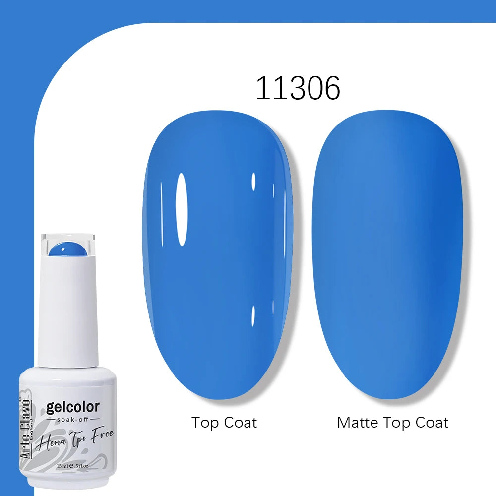 Arte Clavo Solid Color Gel Nail Polish 15ml Soak Off UV LED Gel Semi-Permanent Glitter Polish For Manicure Nail Art Salon Gel
