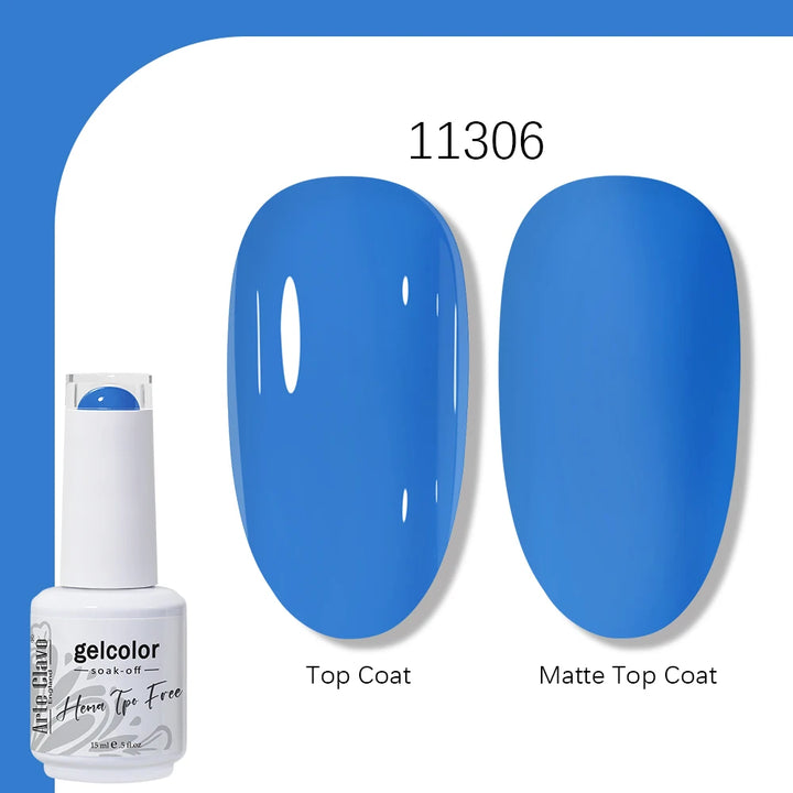 Arte Clavo Solid Color Gel Nail Polish 15ml Soak Off UV LED Gel Semi-Permanent Glitter Polish For Manicure Nail Art Salon Gel