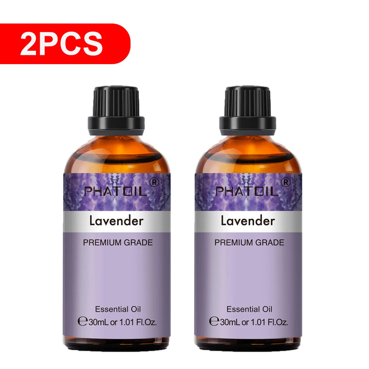 PHATOIL 2PCS Natural Essential Oils Set 30ml Bergamot Lemon Ylang Ylang Lavender Jasmine Vanilla Eucalyptus Aroma Essential Oils