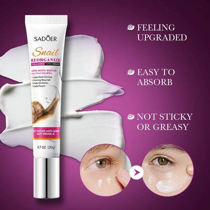 Saoder Snail Collagen Eye Cream Anti Dark Circles Remove Eye Bags Moisturizing Firming Beauty Eyes Skin Care Products
