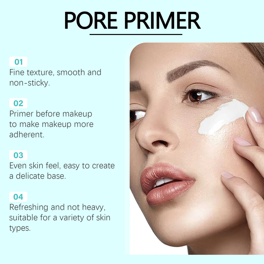 Pre-Makeup Pore Primer Even Skin Tone Oil Control Smoothing Skin Texture Invisible Pores Moisturizing Waterproof Makeup Cosmetic