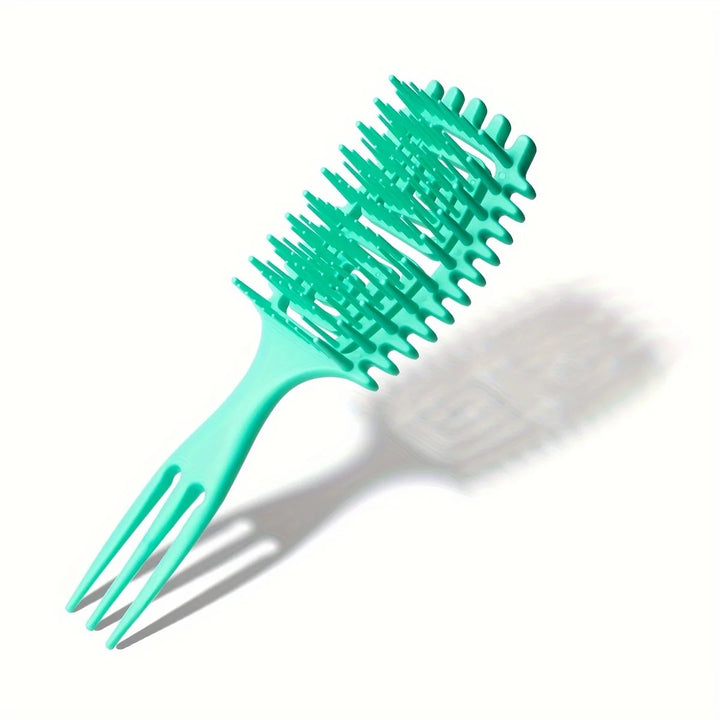 1pc Wet Curly Hair Brush, Defining Curl Detangler, for Blow Drying, Trident Handle Reduced Hair Pulling, Styling Tool Man Woman
