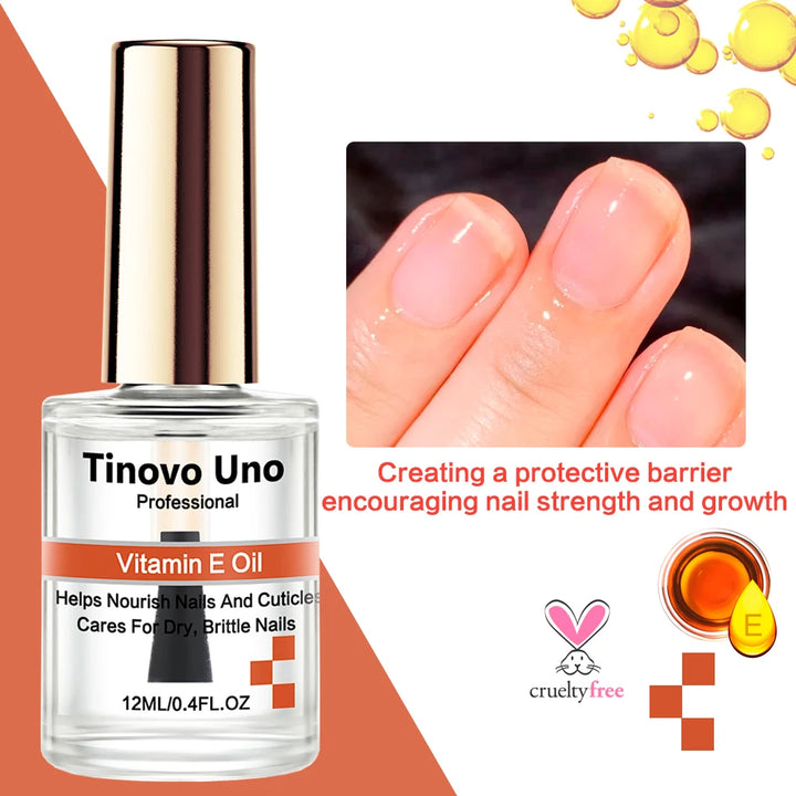 Tinovo Uno Keratin Coconut Nail Strengthening Oil Nail Art Treatment Care Nail Growth Cuticle Oil 12ML Vitamin C Enriched Polish