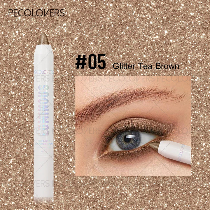 1PC Pearl Matte Waterproof Eyeshadow Pen, Highlighter, Smooth Application, Brown, Convenient, Ideal Christmas, Halloween Gift