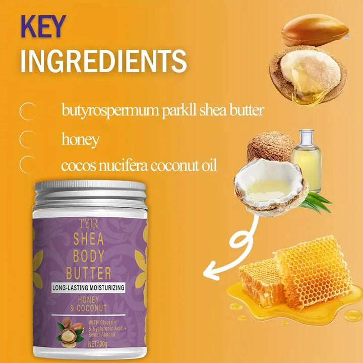 Shea Butter Moisturizing Body Cream, Softer and Moisturizes Skin, Tightens Skin, Makes Skin More Brightens and Shiny, and Moisturizes Body Massage, Suitable for Dry and Cracked Skin