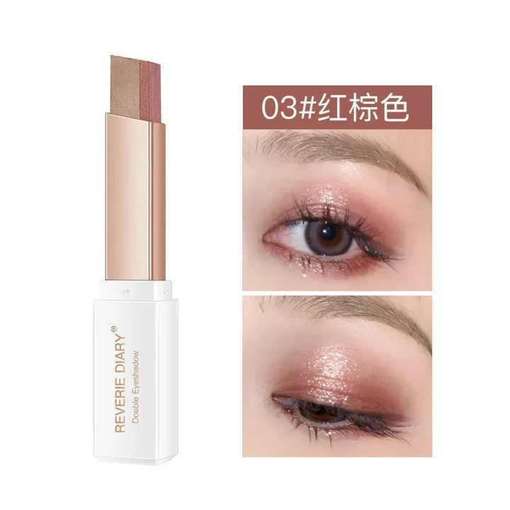 6 Colors Double Color Glitter Eye Shadow Stick Matte Eyeshadow Makeup Waterproof Bicolor Shimmer Cosmetics Beauty Makeup Tools