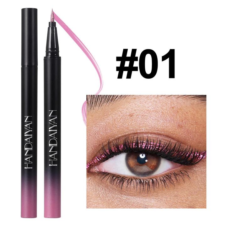 Waterproof Glitter Luster Liquid Eyeliner Pencil Long Lasting Purple Pink Blue Metallic Eye Liner Pen Cosmetic Makeup for Eyes