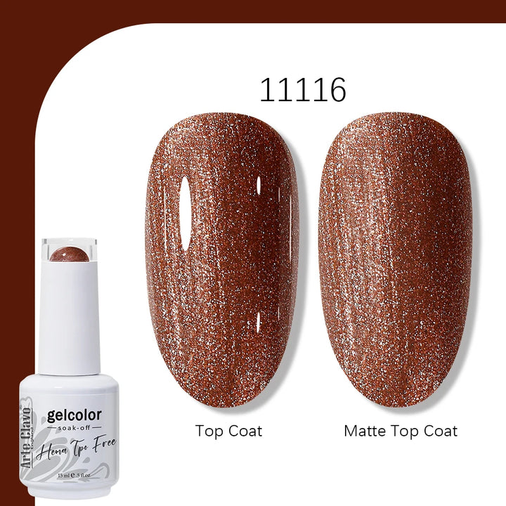 Arte Clavo Solid Color Gel Nail Polish 15ml Soak Off UV LED Gel Semi-Permanent Glitter Polish For Manicure Nail Art Salon Gel