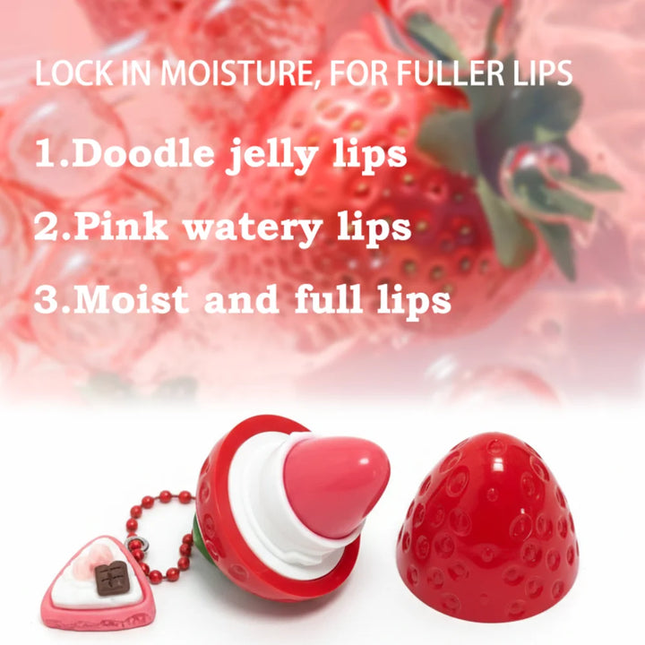 4-Color Random Sending Strawberry Warm Moisturizing Lip balm With Strong Moisturizing Effect, Protecting And Softening Lips