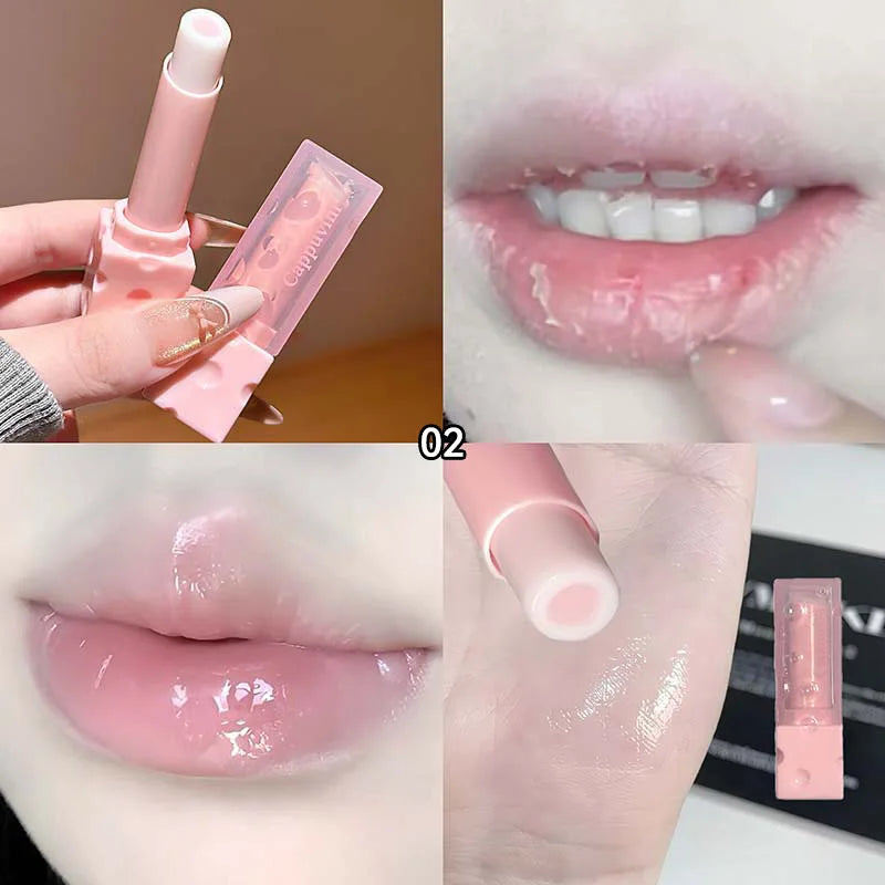 Cappuvini Cheese Lip Balm Long-Lasting Moisturizing Deep Moisturizing Non-Stick Repairing Anti-Wrinkle Anti-Cracking Lip Mask Lipstick Base
