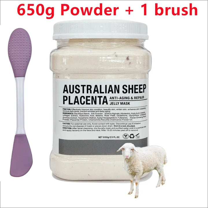 650g Chamomile Hyaluronic Acid Facial Moisturizing Mask Powder with Silicone Brush Increasing Skin Elasticity Rose Jelly Mask