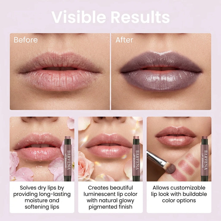 Lip Shimmer Dark Purple Tinted Lip Balm Stick Long Lasting Hydration with Natural Glowy Finish Moisturizing & Nourishing Makeup