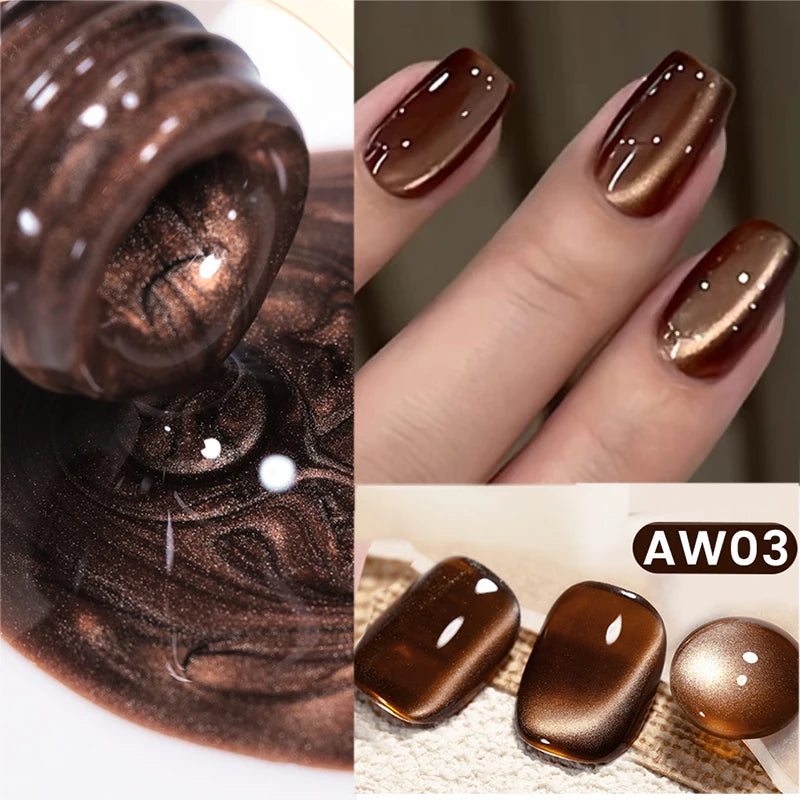 BORN PRETTY Sparkling Glass Bead Cat Magnetic Gel Nail Polish Flash White Spar Red Color Semi Permanent Soak Off UV Gel Varnish