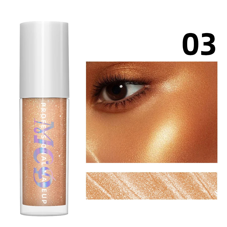 7-Color Diamond Liquid Highlighter Spray Waterproof High Gloss Glitter Body Bronzer Face Contour Makeup for Women Cosmetics