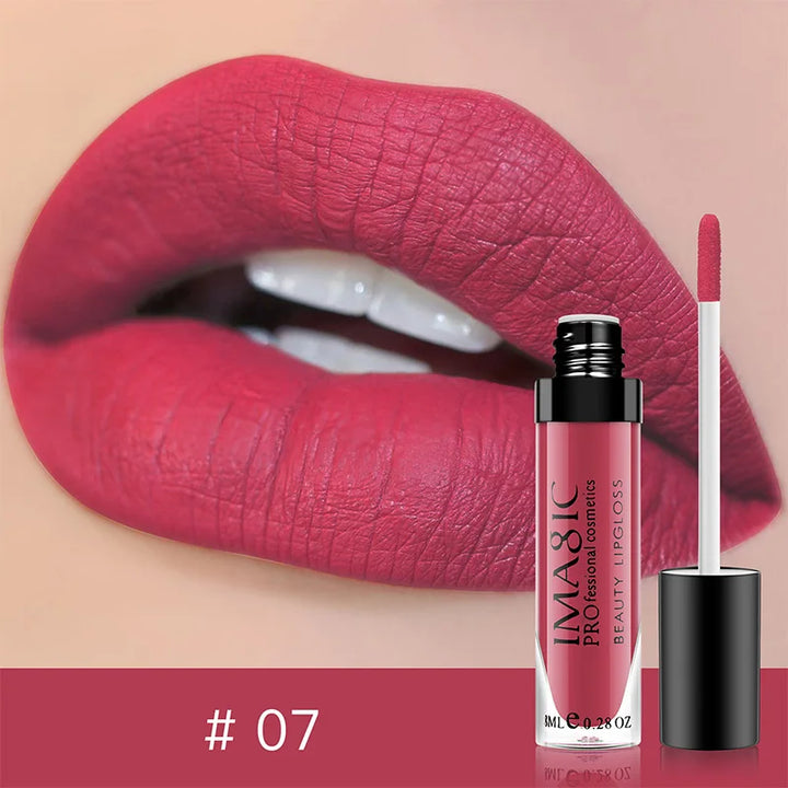 IMAGIC Lip Gloss Makeup Long Lasting Waterproof Lipstick Velvet Non-stick Cup 28 Colors Lip Tint Matte Sexy Red Liquid Lip Stick