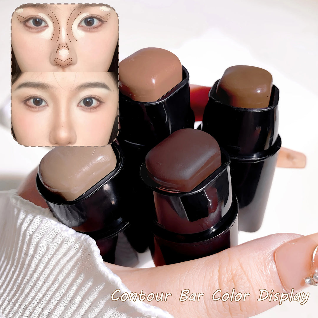 4pcs Multifunctional Highlight & Contouring Stick-Buildable Coverage Highlighter, Concealer, Contour Beige, Brown, Pink, Bronze