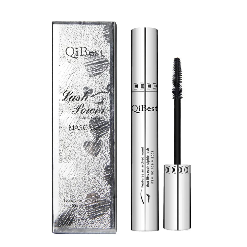 Qibest Silver Tube Mascara Waterproof Long & Curling Black Eyelashes Easy Removal No Dizziness Everlastingly Lasting