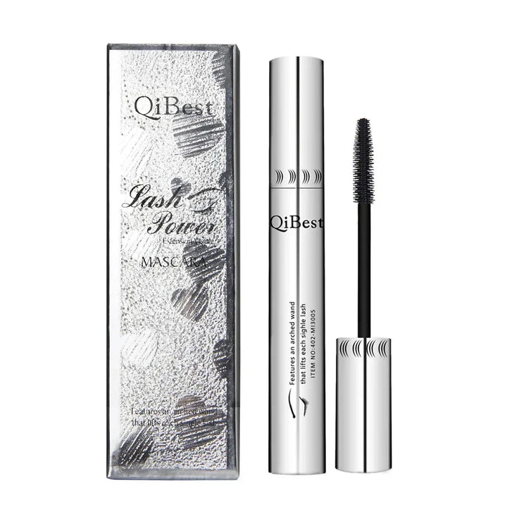 Qibest Silver Tube Mascara Waterproof Long & Curling Black Eyelashes Easy Removal No Dizziness Everlastingly Lasting