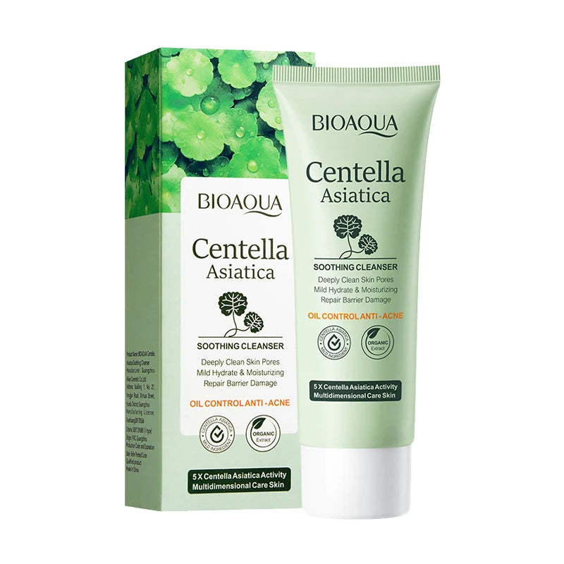 BIOAQUA Centella Asiatica Facial Cleanser Moisturizing Oil Control Anti Acne Face Deep Cleansing Face Wash Foam Facial Cleanser